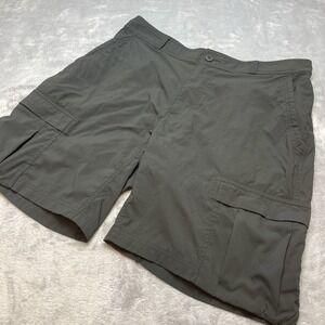 REI Co-Op Sahara Cargo Shorts Mens‎ 36 Charcoal Gray Nylon Hiking Active Stretch